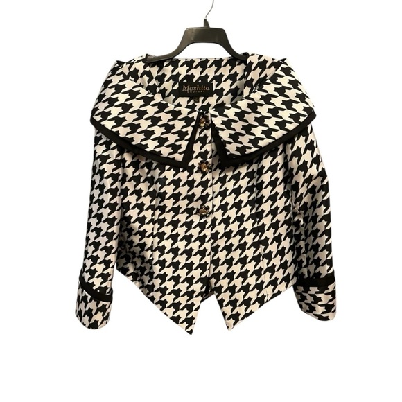 Black and White Houndstooth Skirt & Jacket Suit - Picture 7 of 8